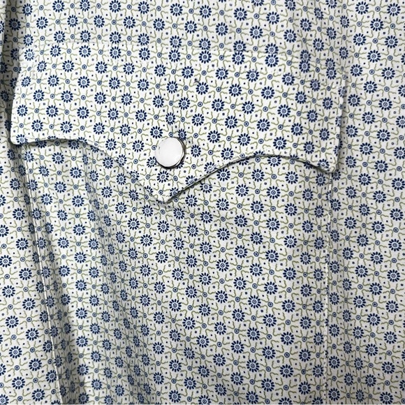 Rough Stock Mens 3XL Pearl Snap Shirt White Blue Green Printed Western Rodeo - Picture 5 of 12